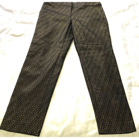 Ann Taylor Loft Black and Gold Marisa Style Lined Slacks- 2 - Picture 13 of 13